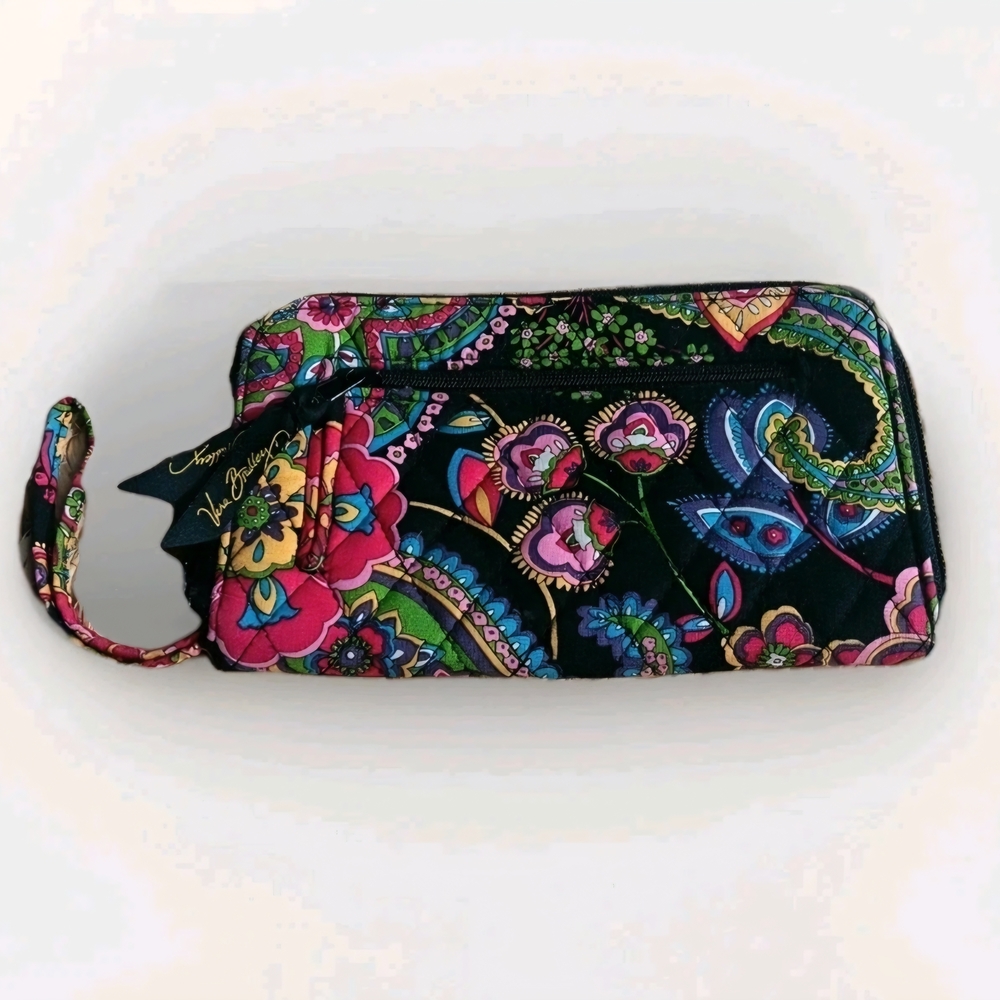 Vera Bradley Women's Paisley Wristlet - Black and Pink